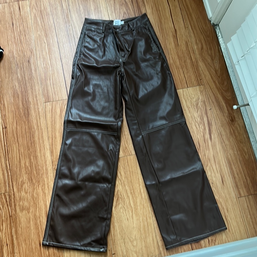 Princess Polly Faux Brown Leather Pants